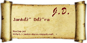 Jankó Dóra névjegykártya