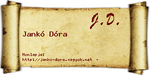 Jankó Dóra névjegykártya